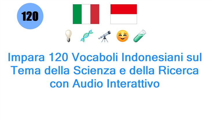 Impara 120 Vocaboli Indonesiani sul Tema della Scienza e della Ricerca con Audio Interattivo